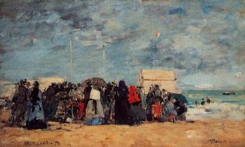 尤金 佈丹 Trouville, Beach Scene